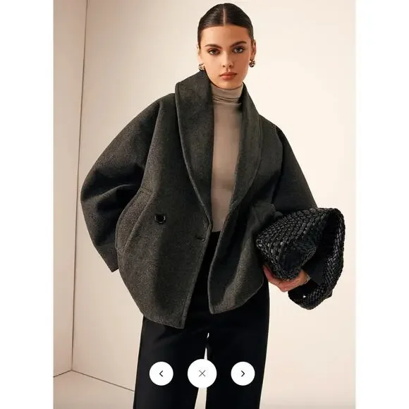 Commense Tweed Pockets Loose Coat Sz S - Picture 1 of 7